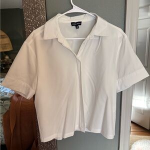 Modern White Button Down Shirt for Women
